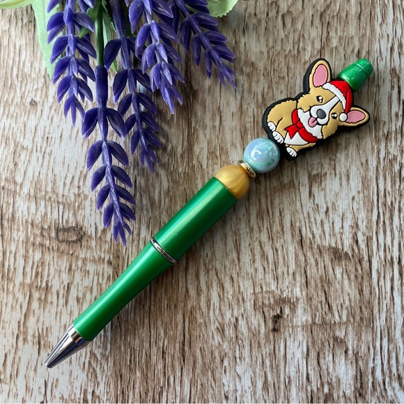 Handcrafted Gnome Dog Pens Beaded Unique Artisan Gifts Office Accessories - Picture 8 of 10